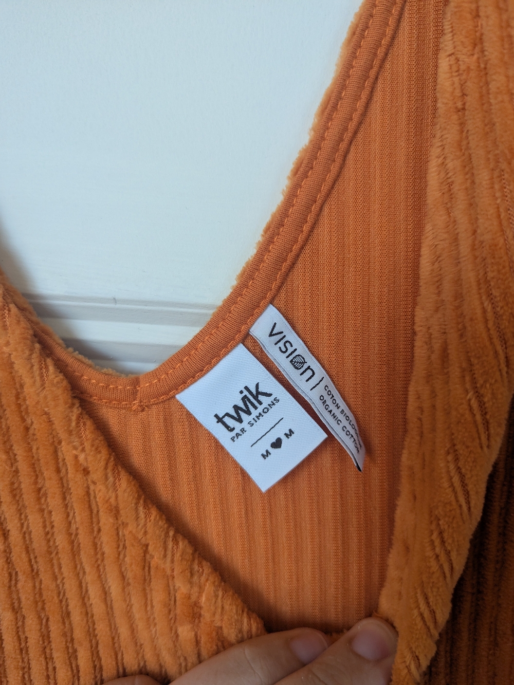twik Rust-Orange Button-Front Mini Dress - Picture 3 of 4